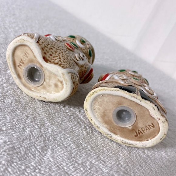 Vintage Giftcraft Brown Ceramic Gingerbread People Salt & Pepper Shakers - Picture 7 of 8